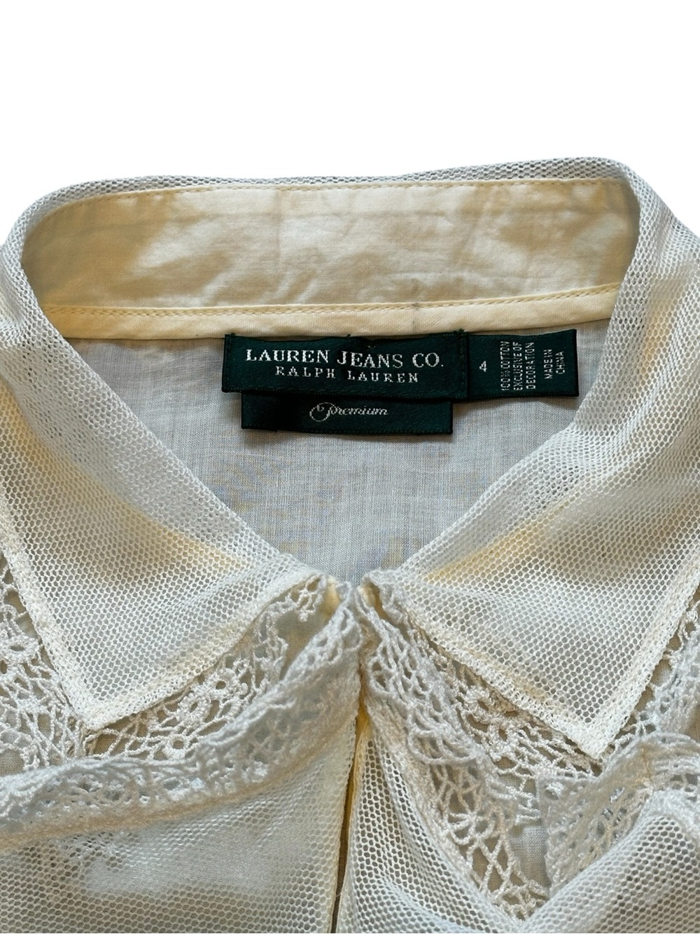Ralph Lauren Victorian Blouse Lace Ruffles Bell Sleeve Feminine Romantic Cottage - Picture 3 of 8